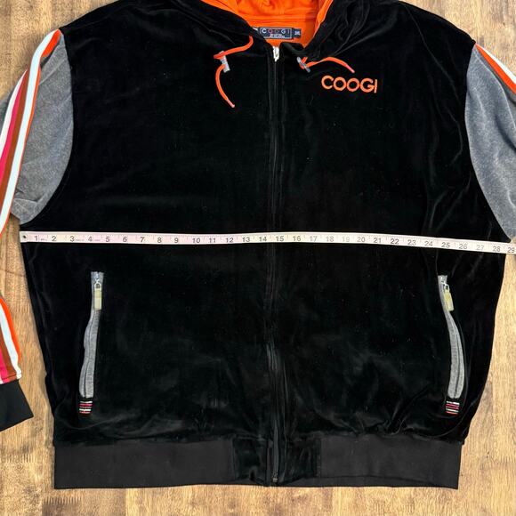 COOGI VTG Y2K Velour Tracksuit Set Jacket Pants Embroidered Black Men’s Size 3XL - Picture 6 of 16